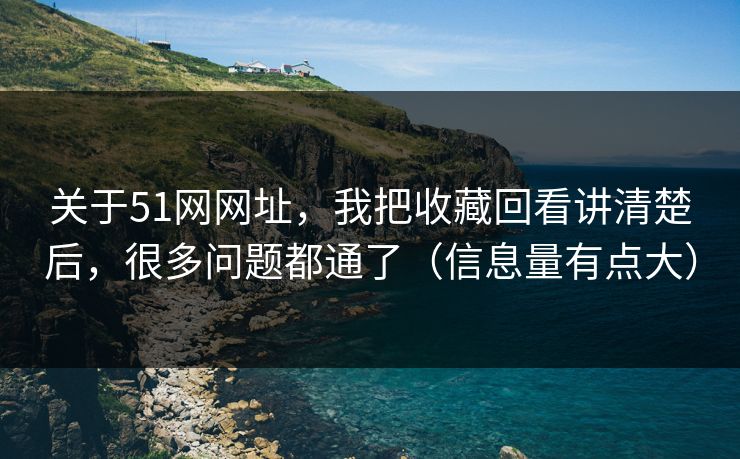 关于51网网址，我把收藏回看讲清楚后，很多问题都通了（信息量有点大）